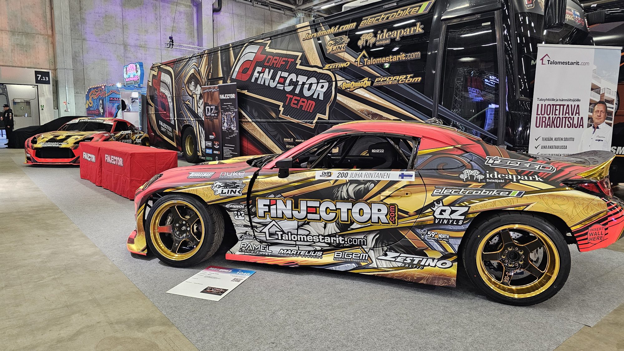 Juha Rintanen's Toyota GR86 drift car #200 in Finjector livery